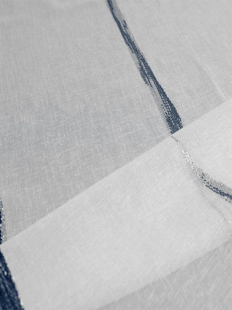 Voilage en étamine à rayures colorées Bleu