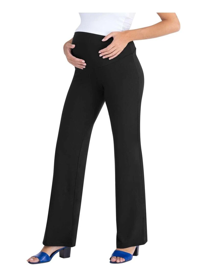 Pantalon de grossesse habillé à jambes larges   Noir   Noir
