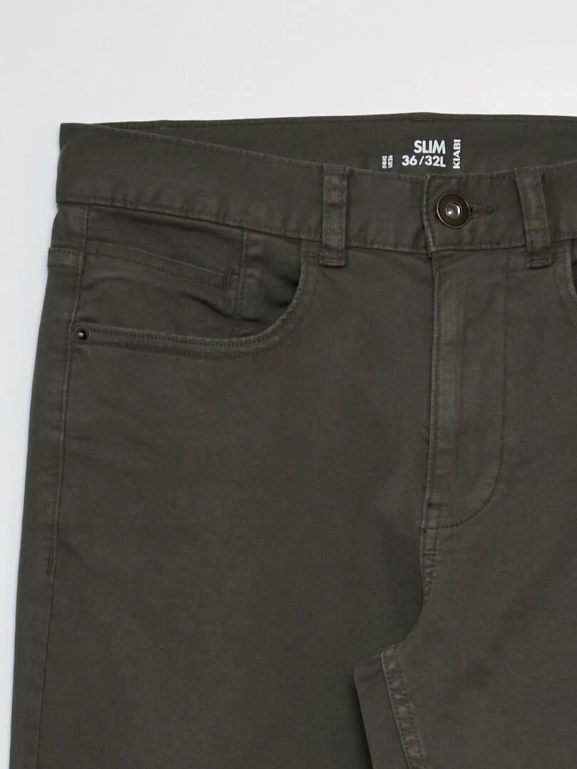 Jean slim 5 poches   L32   kaki