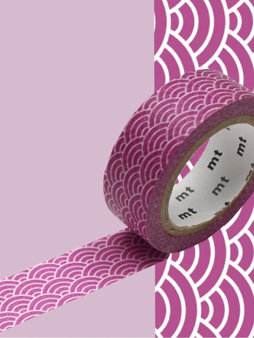 Masking tape vague Seigaiha   Violet   1 5 cm x 7 m   N/A