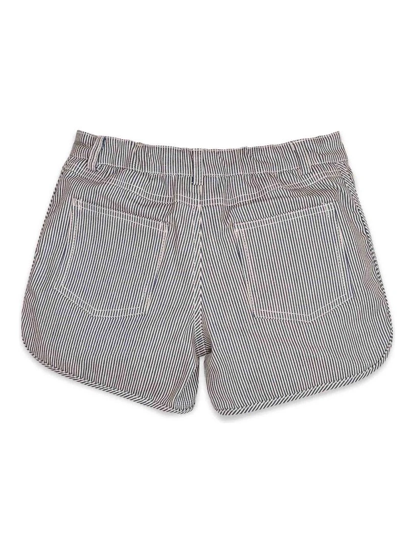 Short en jean     rayé     ZOÉ   'LA FAUTE A VOLTAIRE'   Blanc Bleu marine Blanc