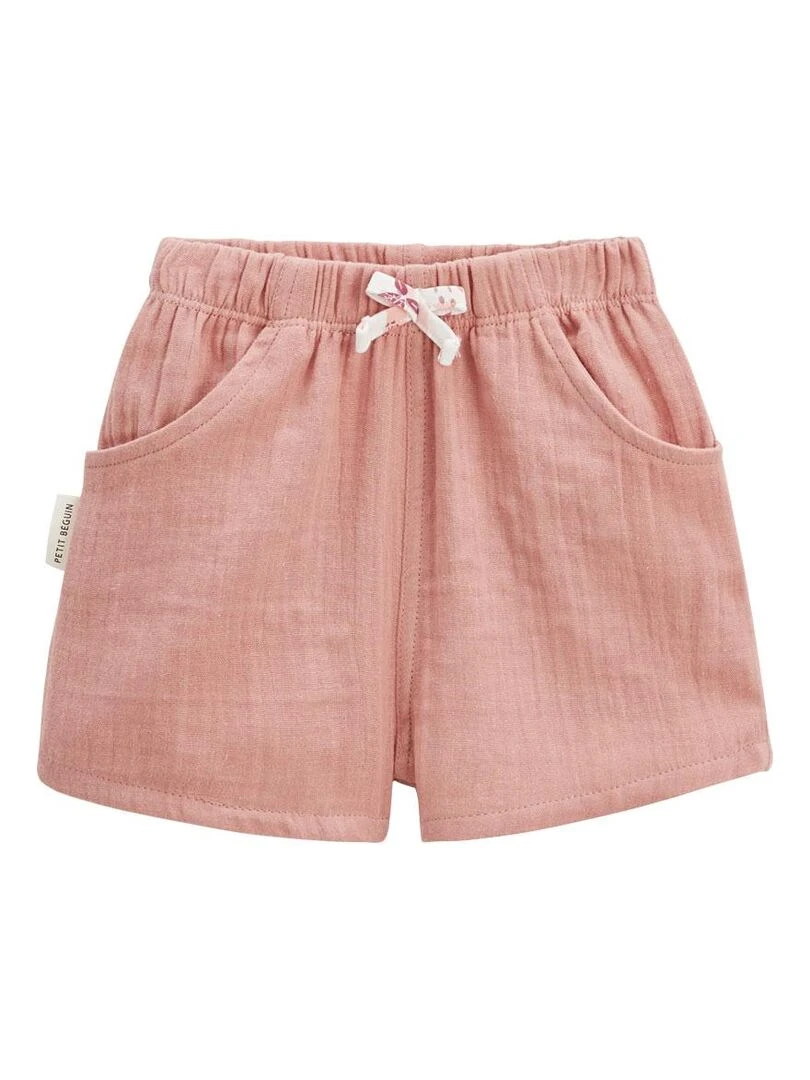 Ensemble bébé t shirt et short en gaze de coton Lipsi   Rose