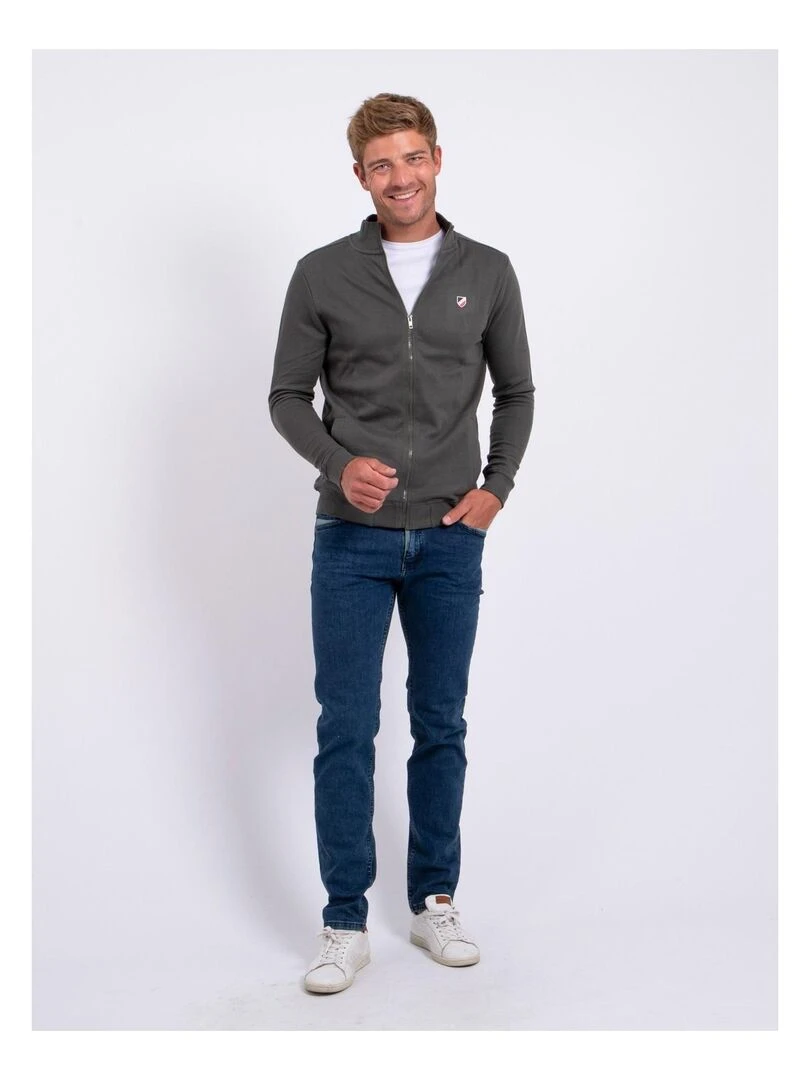 Gilet zippé col montant WARNER   Kaki