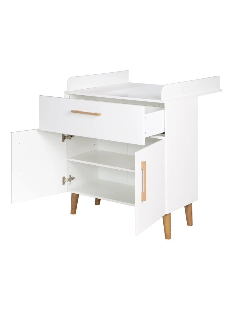 ROBA Commode à Langer "Mick" avec Plan Amovible   Fermeture Progressive   Hauteur à langer 93 5 cm   Blanc