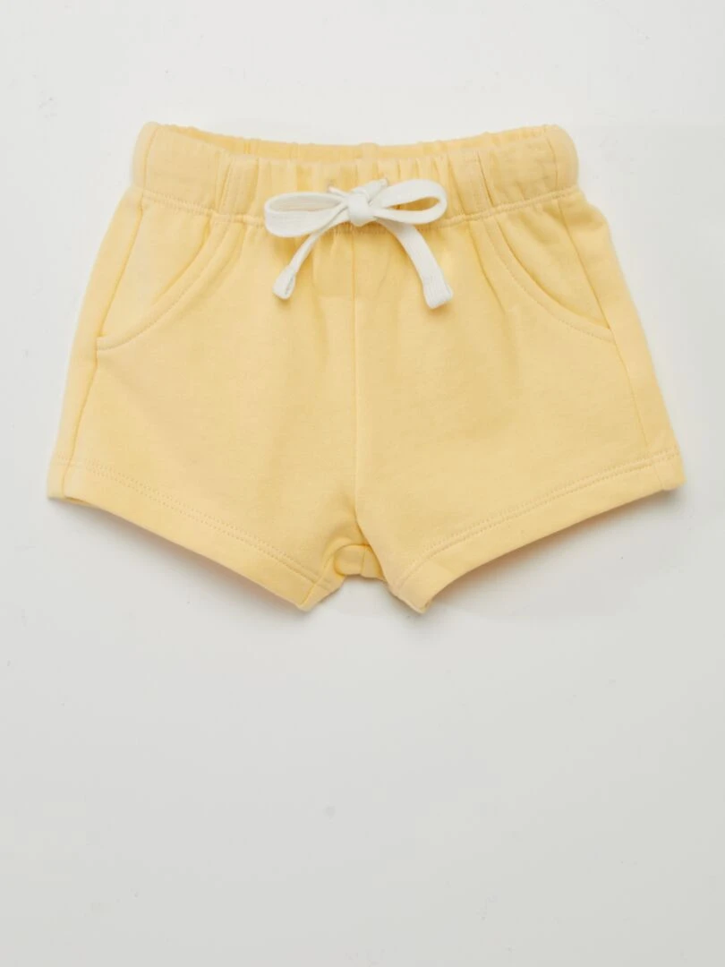 Lot de 2 shorts en molleton fin Marron/Jaune