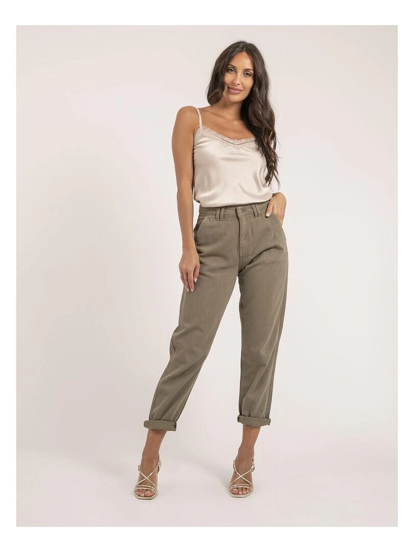 Pantalon coupe mom EZEL   Kaki