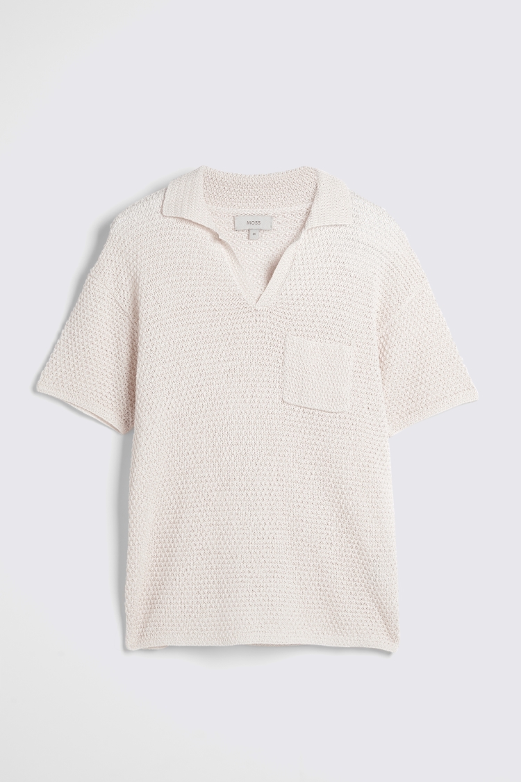 Linen Blend Pink Skipper Polo   Buy Online at Moss