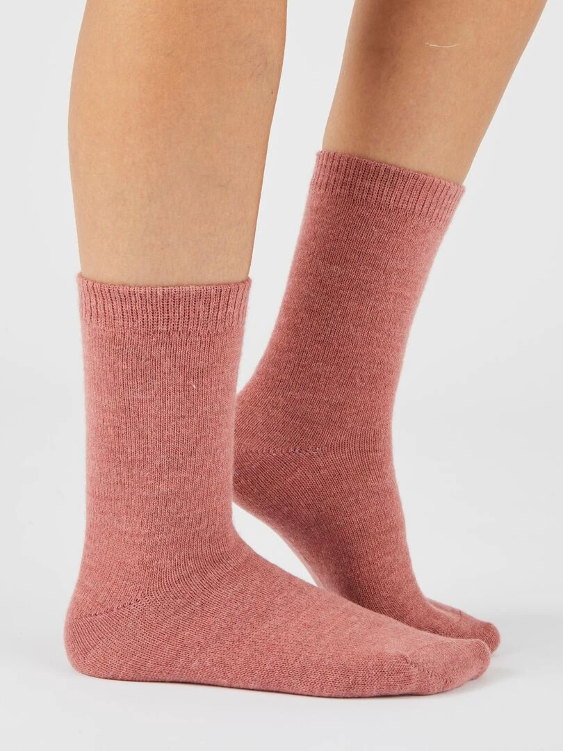 Lot de 3 paires de chaussettes unies maille laineuse Thermolactyl Damart Beige