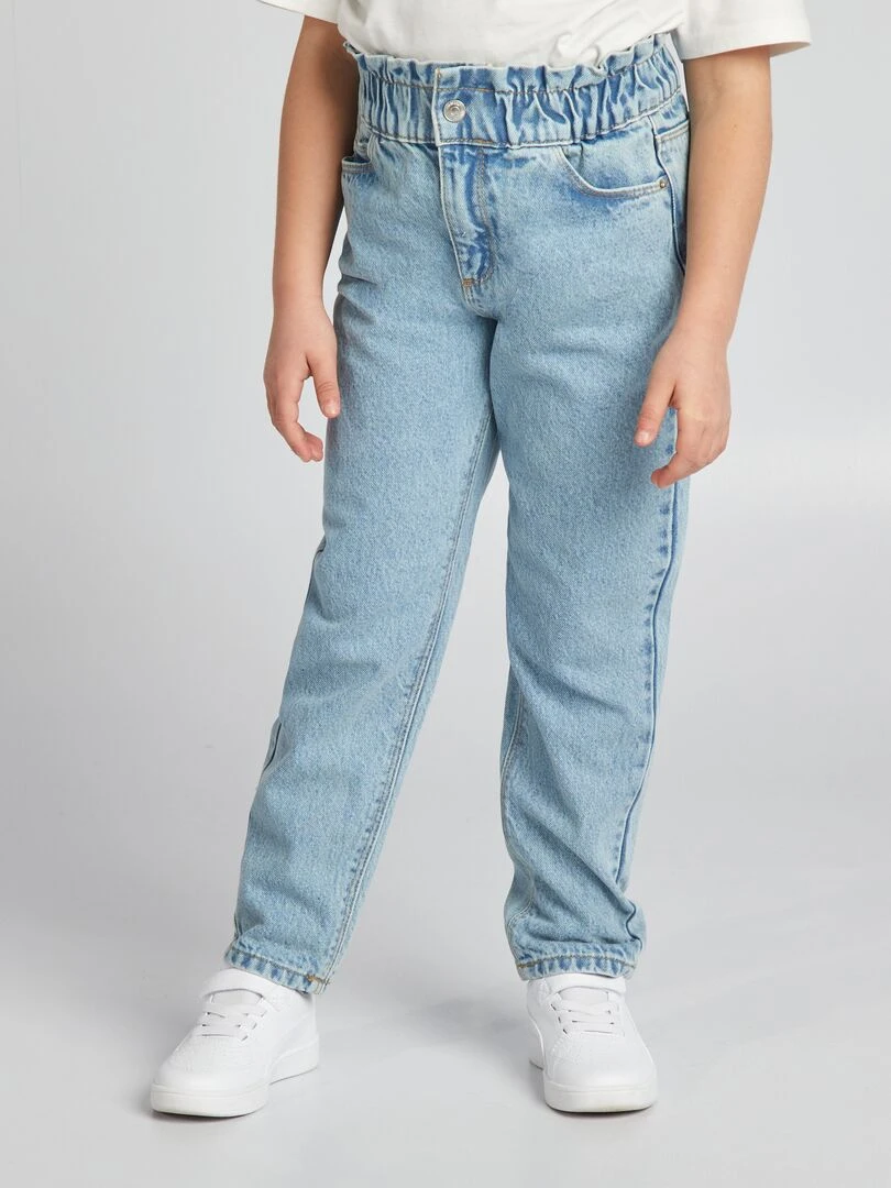 Jean mom paperbag   Bleu