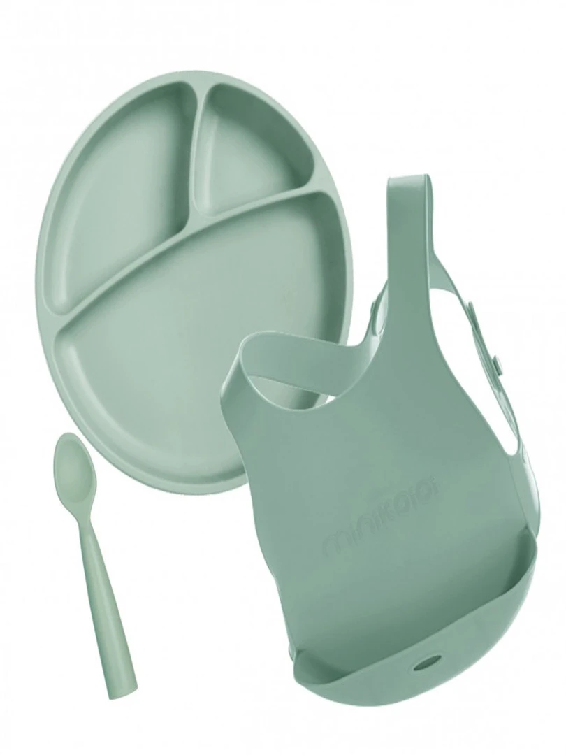Bavoir récupérateur en silicone   Vert