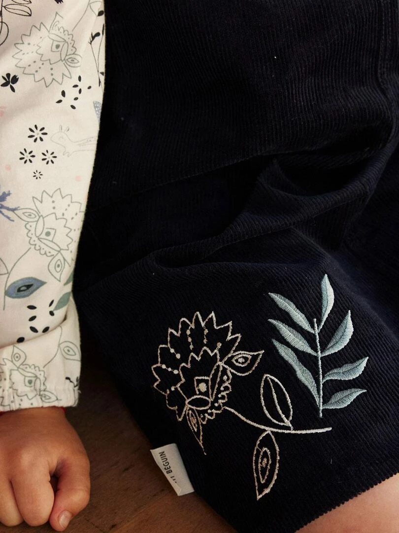 Robe enfant en velours côtelé Belle de Nuit   Bleu
