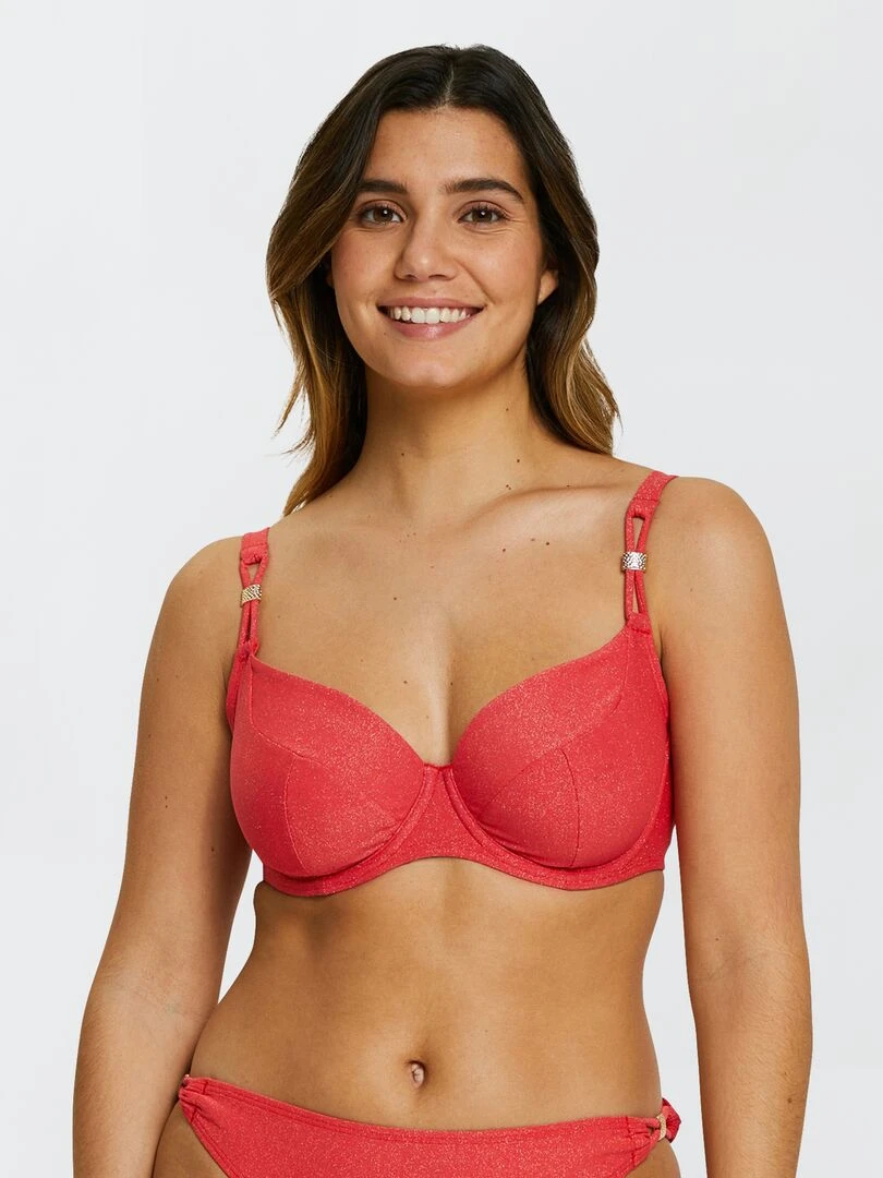 Haut de maillot de bain 'Sans complexe' ROUGE