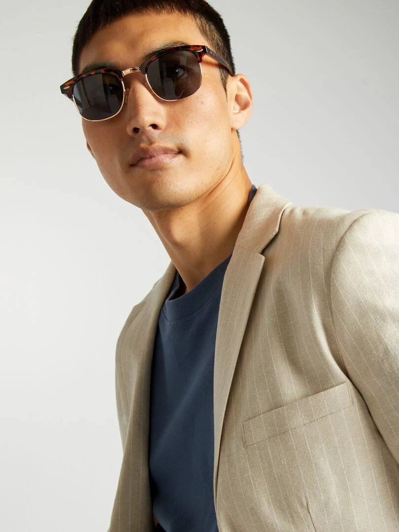 Veste de costume en lin mélangé   Beige