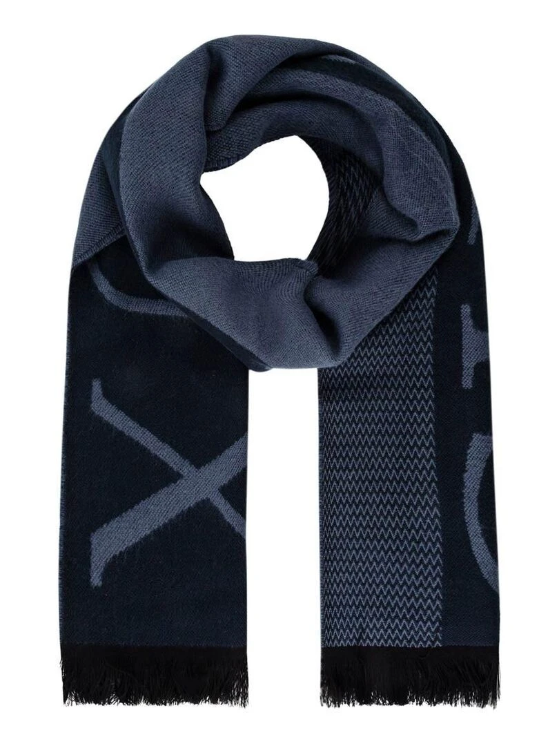 Echarpe Scribe Fabriqué en France Bleu marine