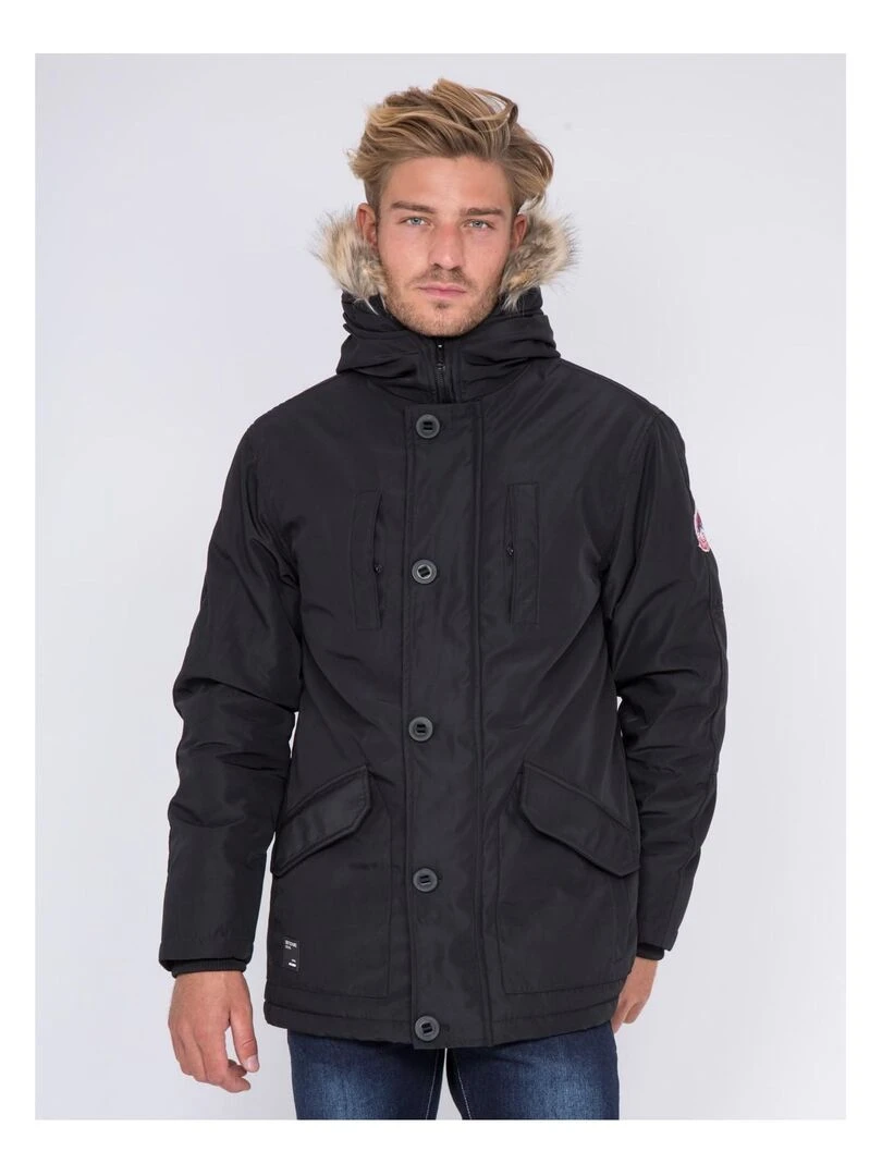 Parka mi longue capuche ZALIX Noir