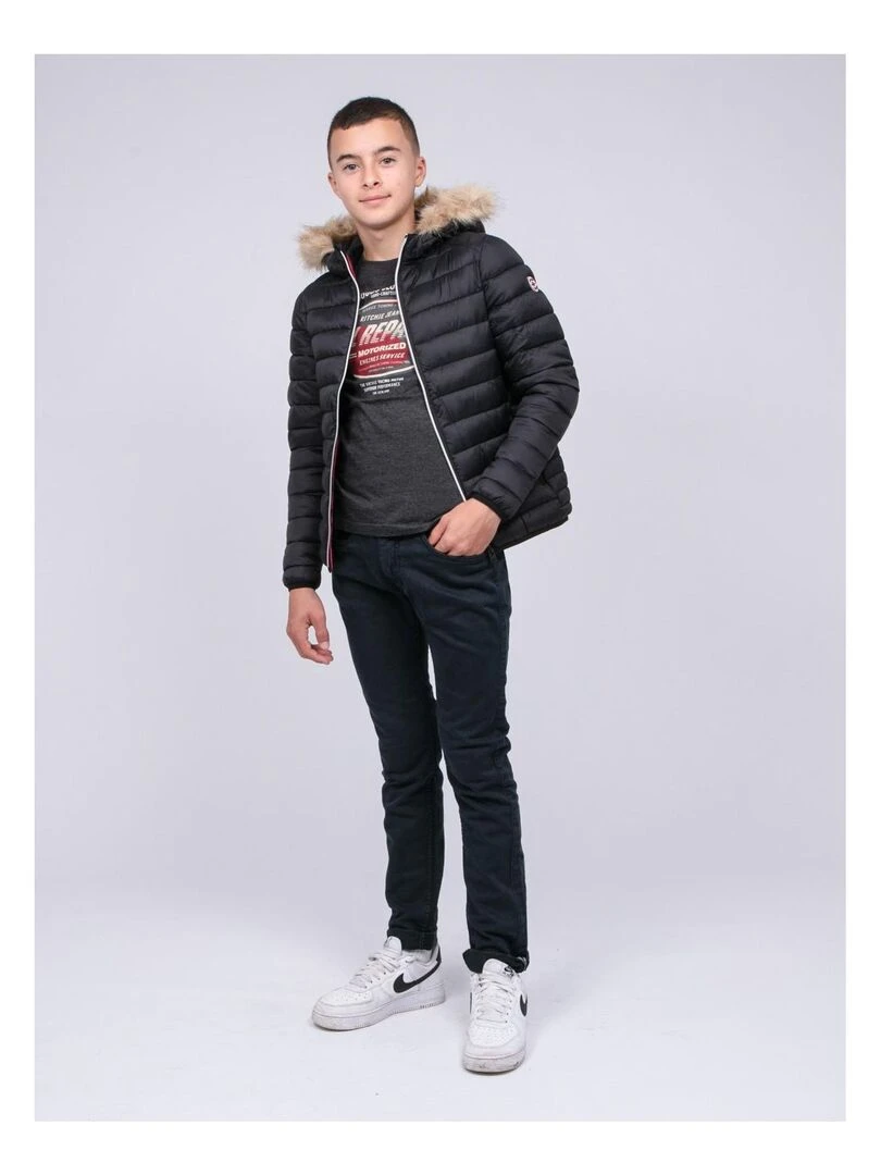 Doudoune capuche ZILTOU J   Noir