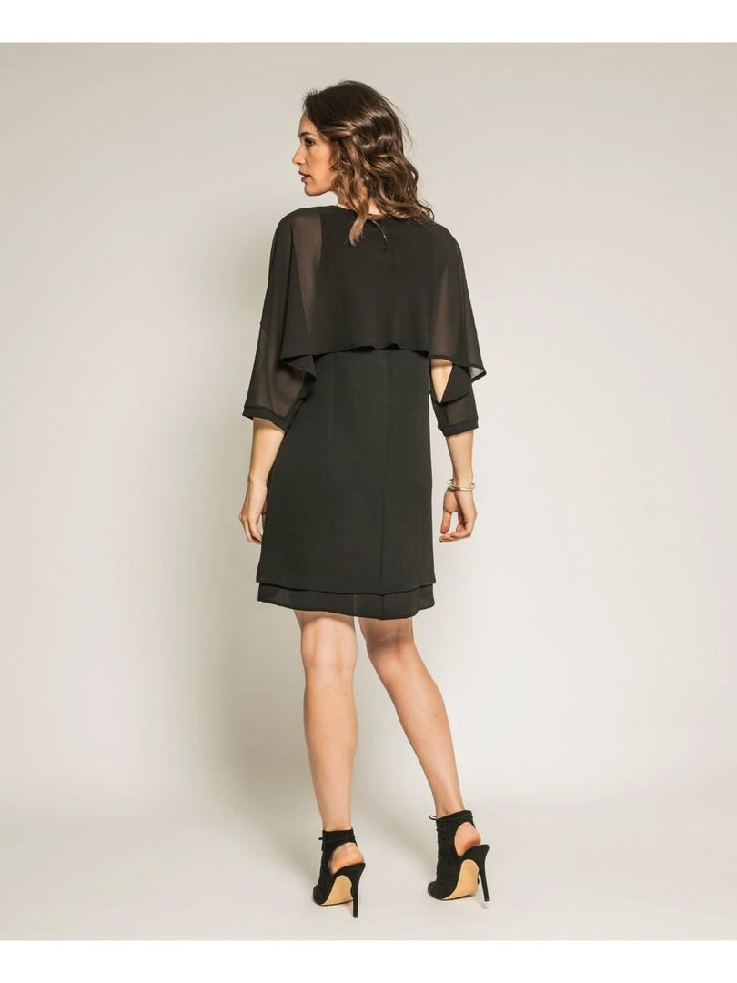 Robe courte bimatière IDALIE Noir