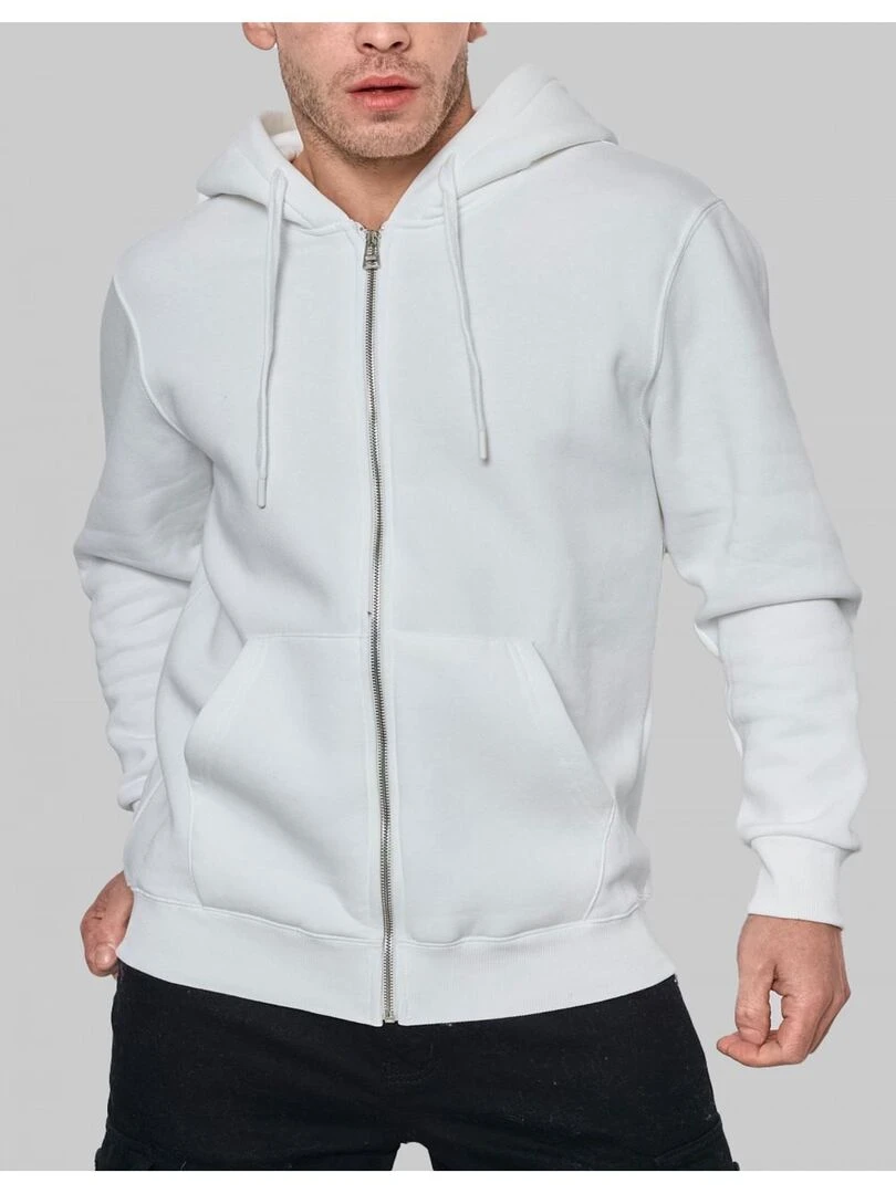 Sweat à capuche zippé Kebello Blanc Blanc