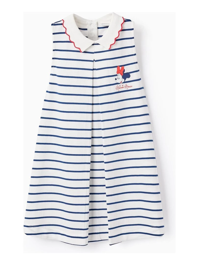 Robe à Rayures en Piqué de Coton 'Minnie' Bleu