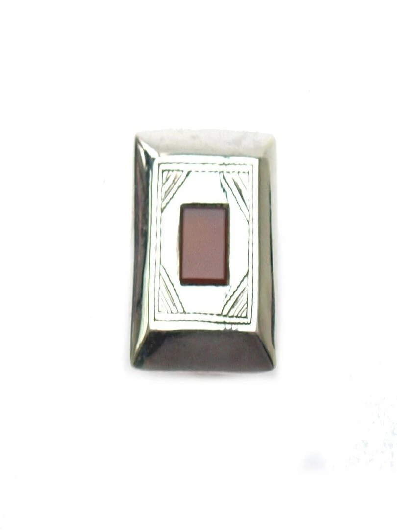 Bijoux Touareg Ethniques Bague argent carrée  Bijoucolor   Rouge