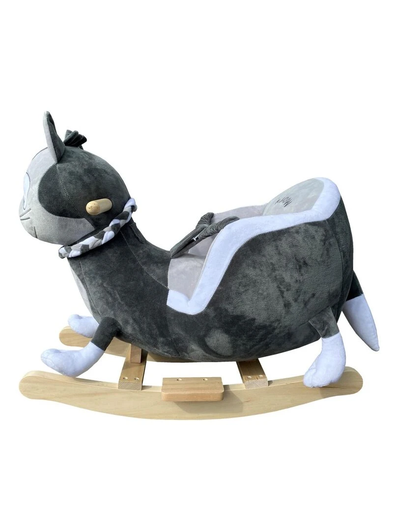 Steff Cheval à bascule Chat 1 à 4 ans avec ceinture de sécurité Gris