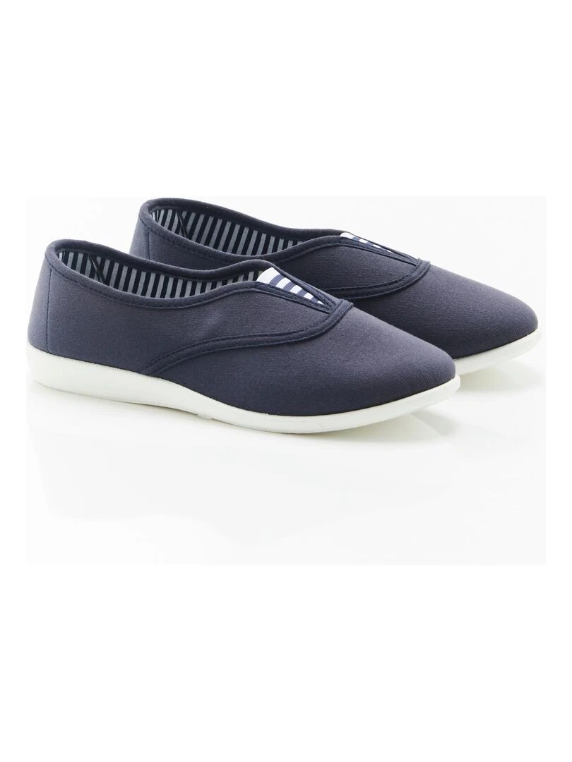 Ballerines d'intérieur en toile Damart Bleu nuit