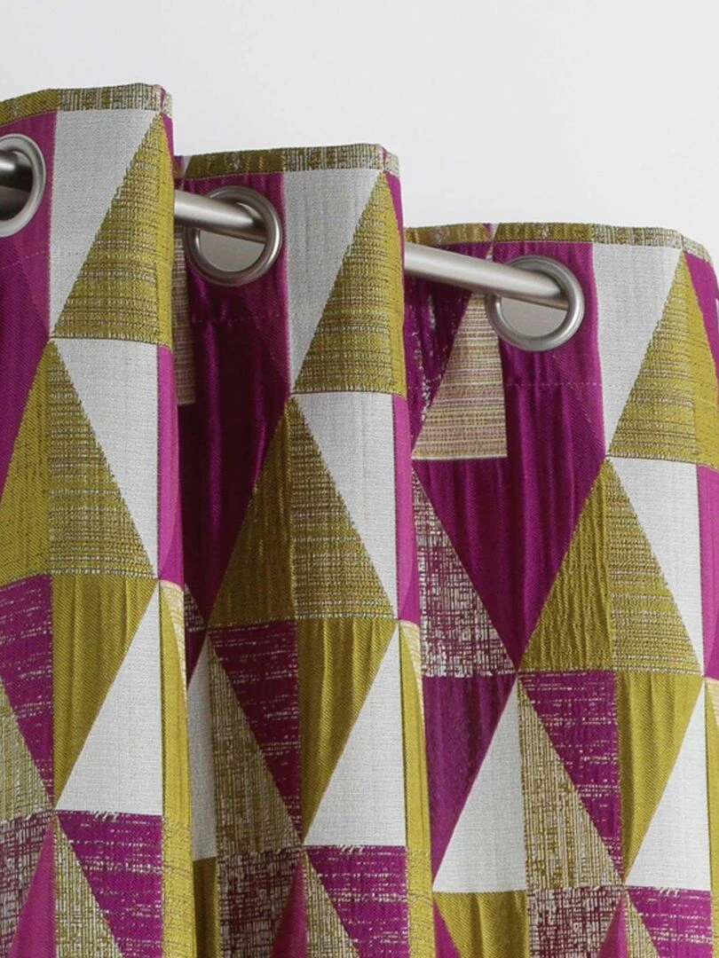 Rideau design à motifs triangulaires Rose framboise