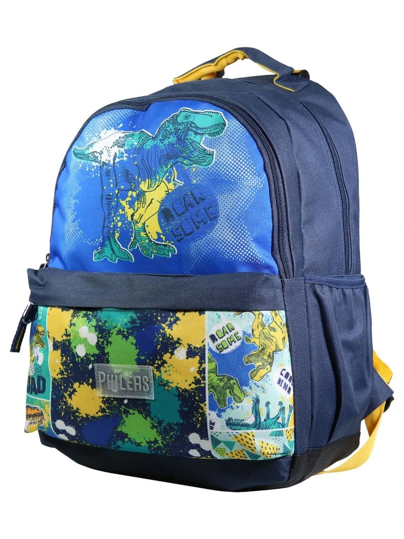 BAGTROTTER Sac à dos 2 compartiments Phileas Bleu Dinosaure Bleu