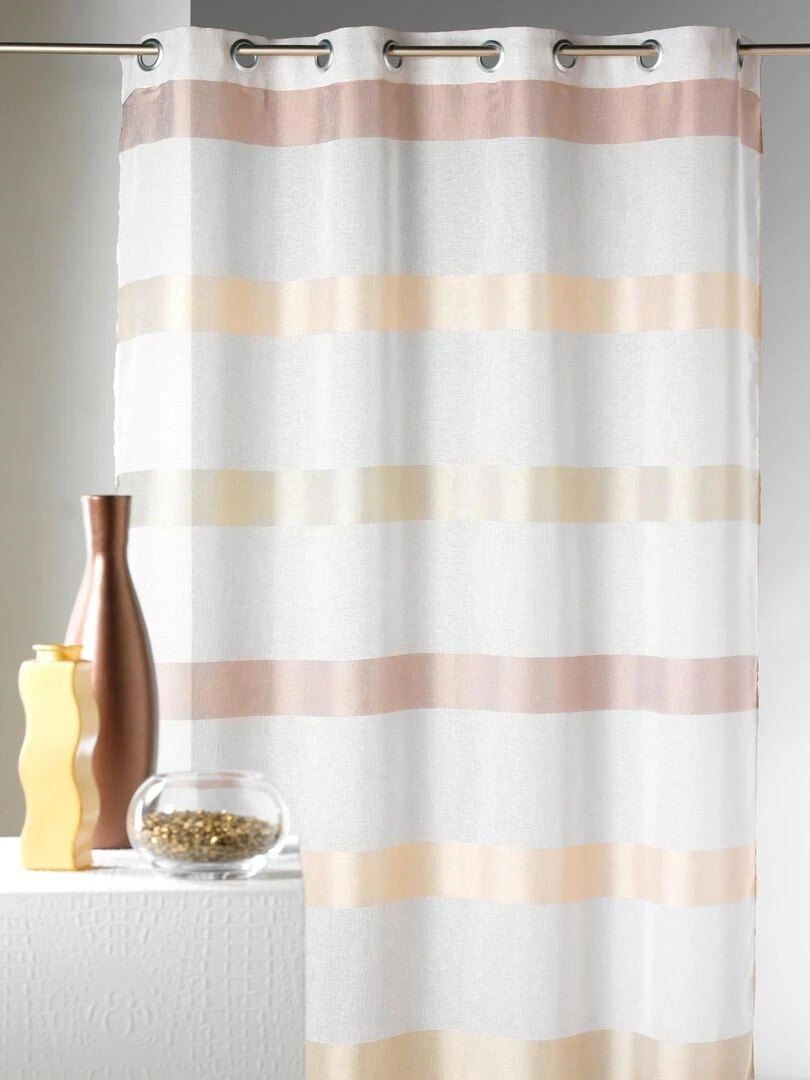 Voilage à rayures horizontales design Beige