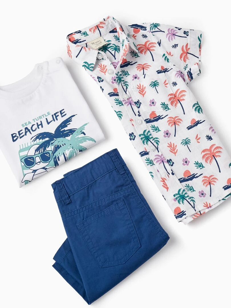 Ensemble De 3 Pièces Pour Bébé Garçon 'Plage'  EXPLORING AUSTRALIA   Bleu foncé