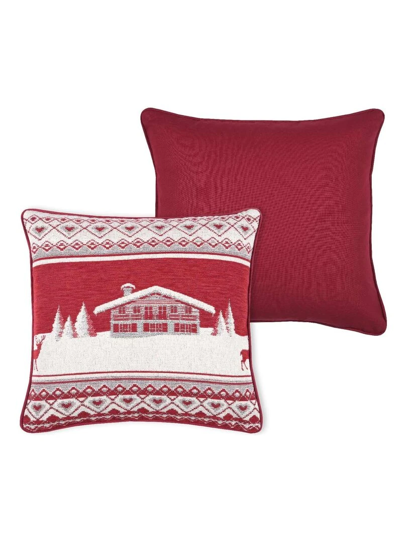 Coussin au style esprit de montagne Rouge