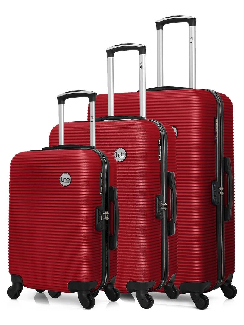 LPB Set de 3 ABS MUNICH 4 Roues Rouge