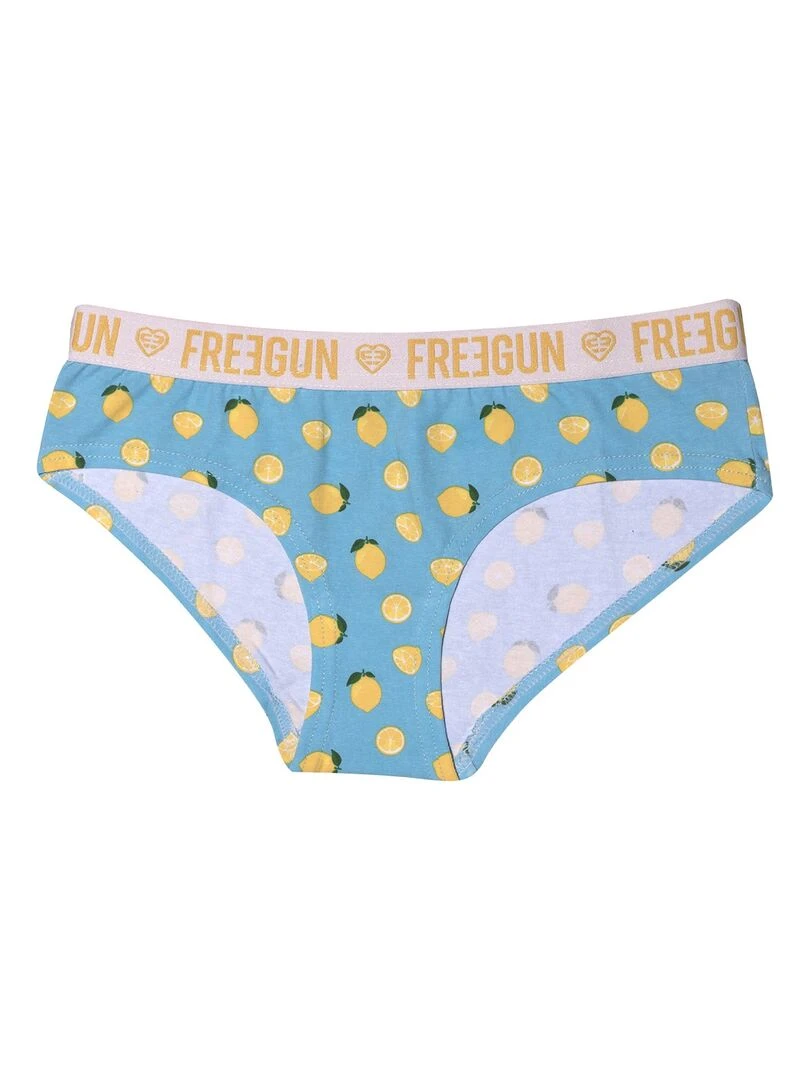 Lot de 3 Boxers coton fille Fruité Freegun   Vert