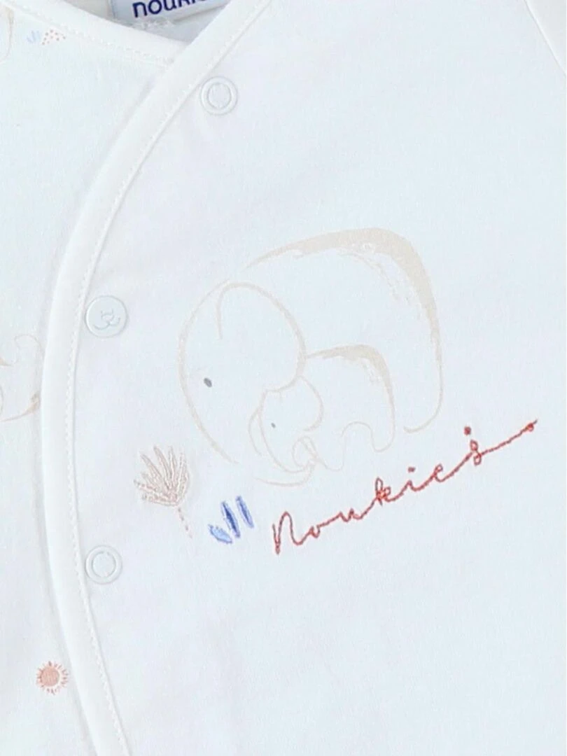 Combishort naissance éléphant en jersey    Noukie's   Blanc