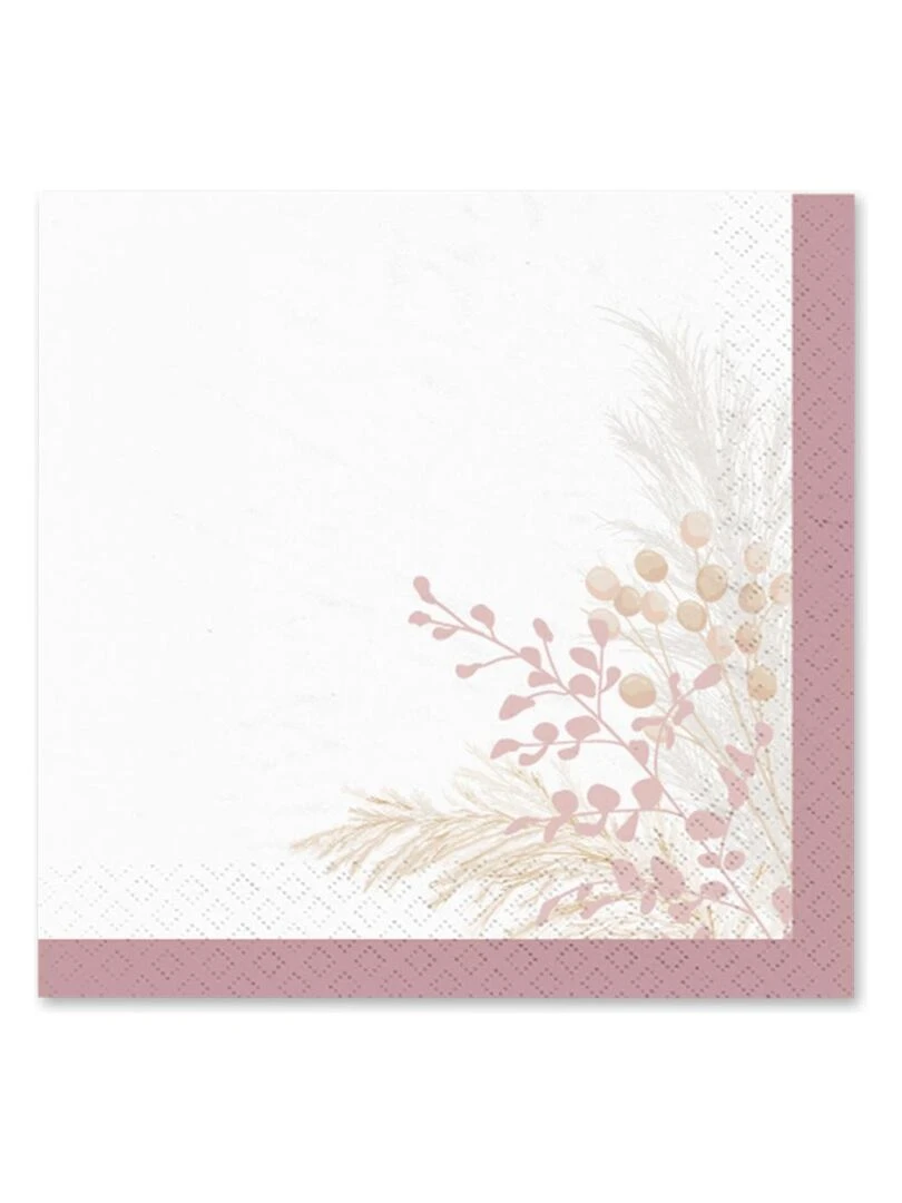 Lot de 20 serviettes en papier 33 x 33 cm Pampa Blanc