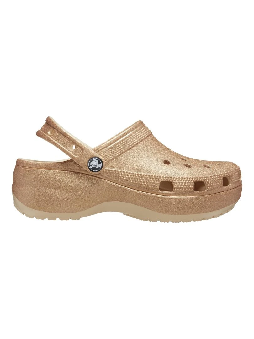 Sabot à Enfiler Crocs Classic Platform Glitter   Marron