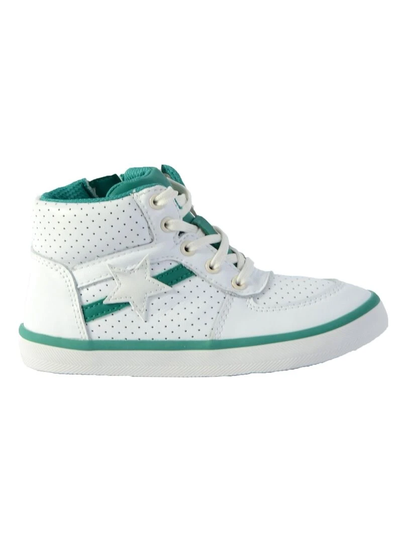 Basket Montante Cuir Enfant Clarks City Flake Blanc