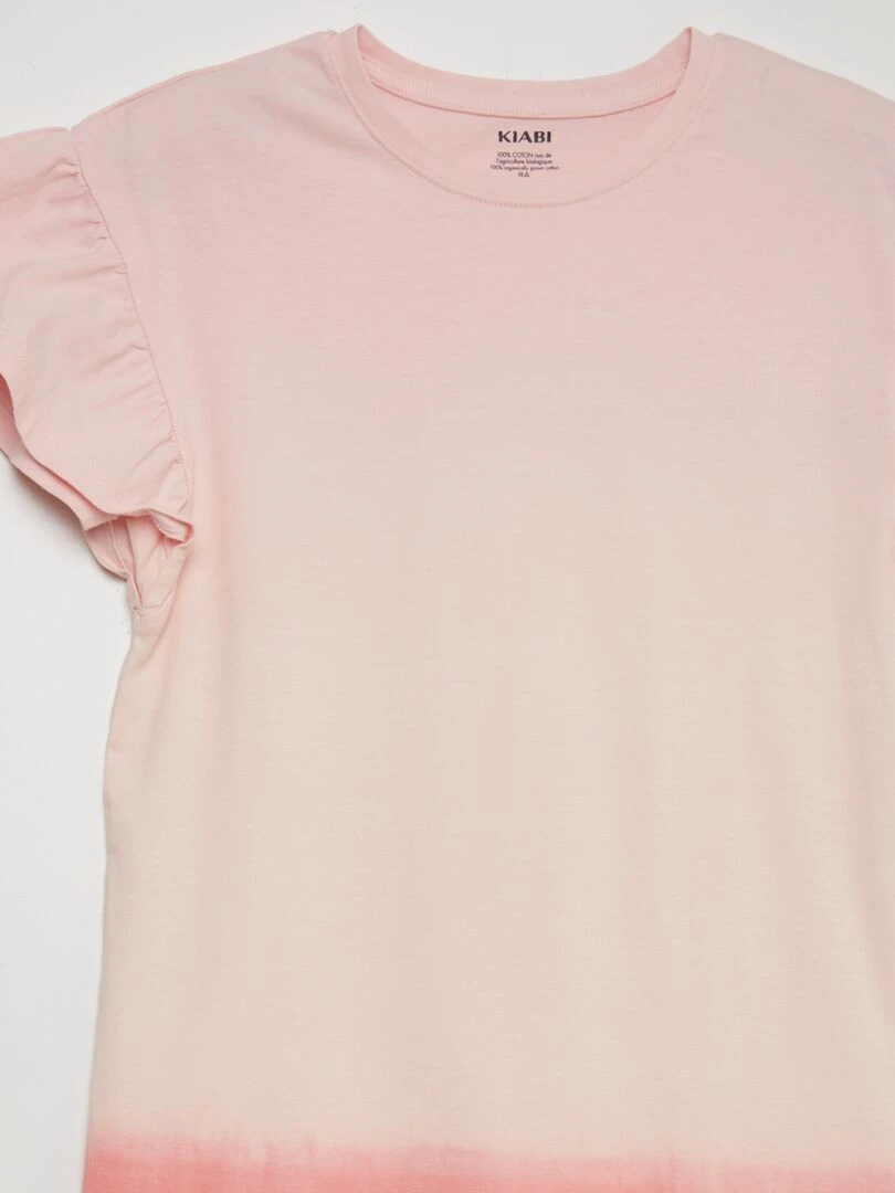 Robe t shirt 'tye and dye' Rose