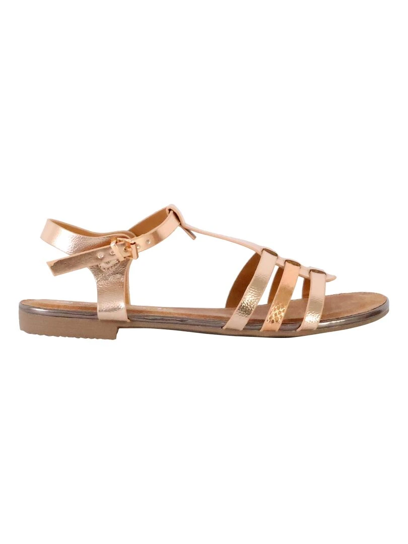 Sandales Plates à Bride The Divine Factory Beige