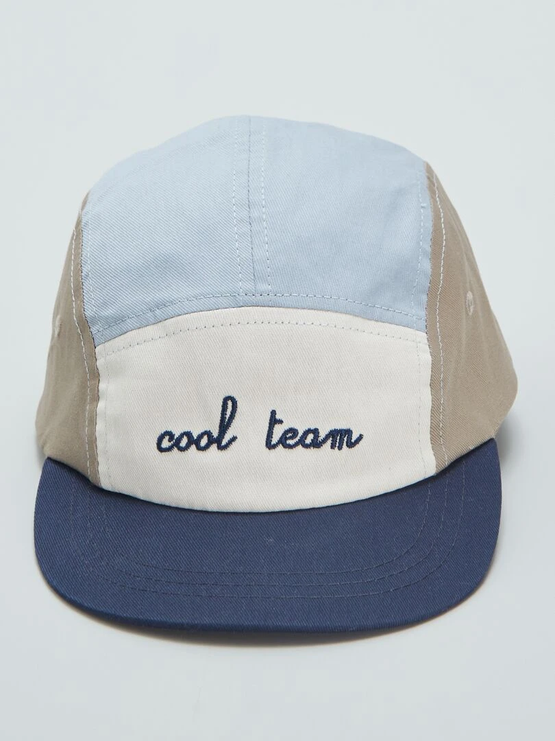 Casquette colorblock à imprimé Bleu