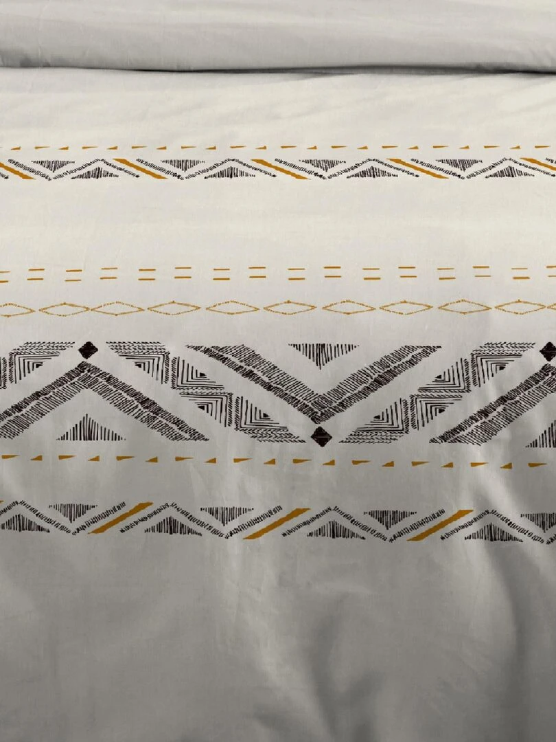 Parure de lit au style ethnique et graphique   Beige clair