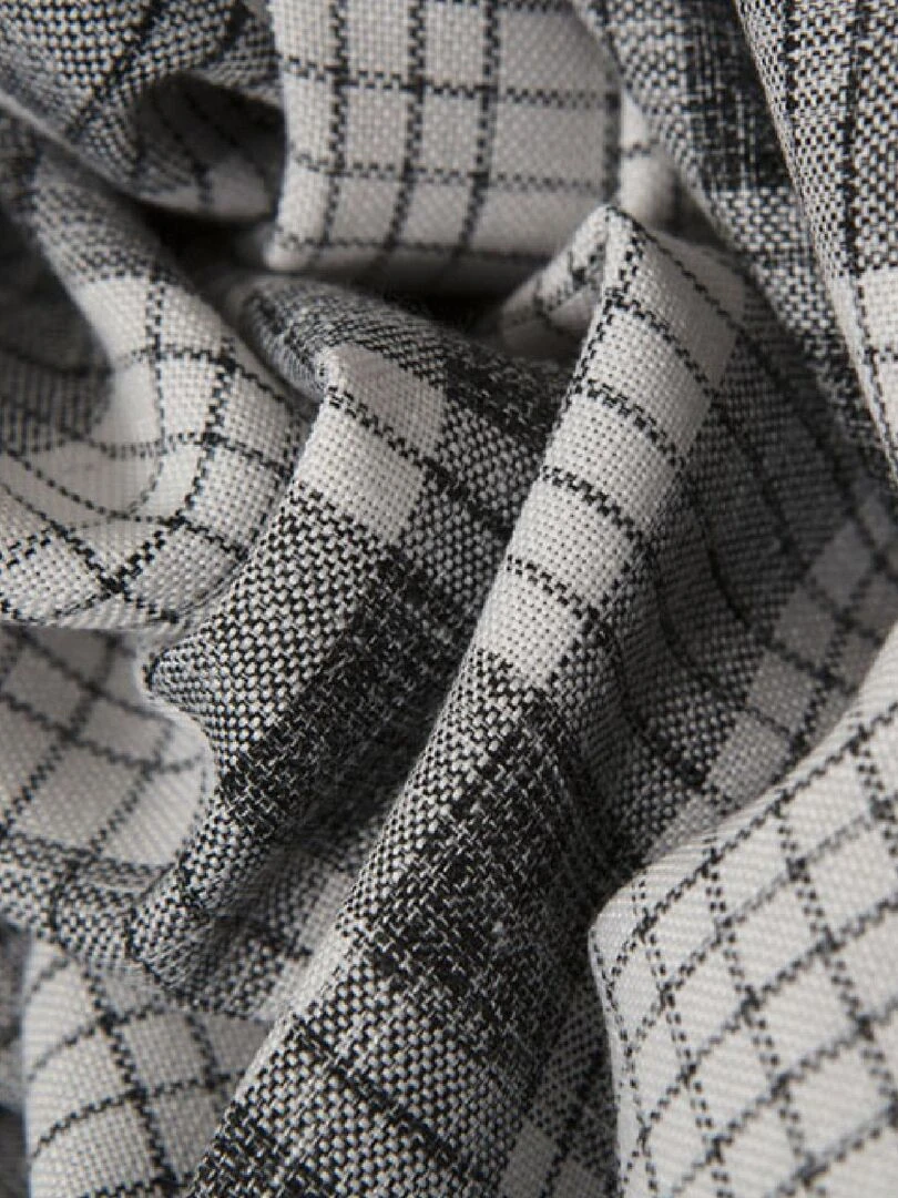 Rideau tamisant à petits carreaux   Noir