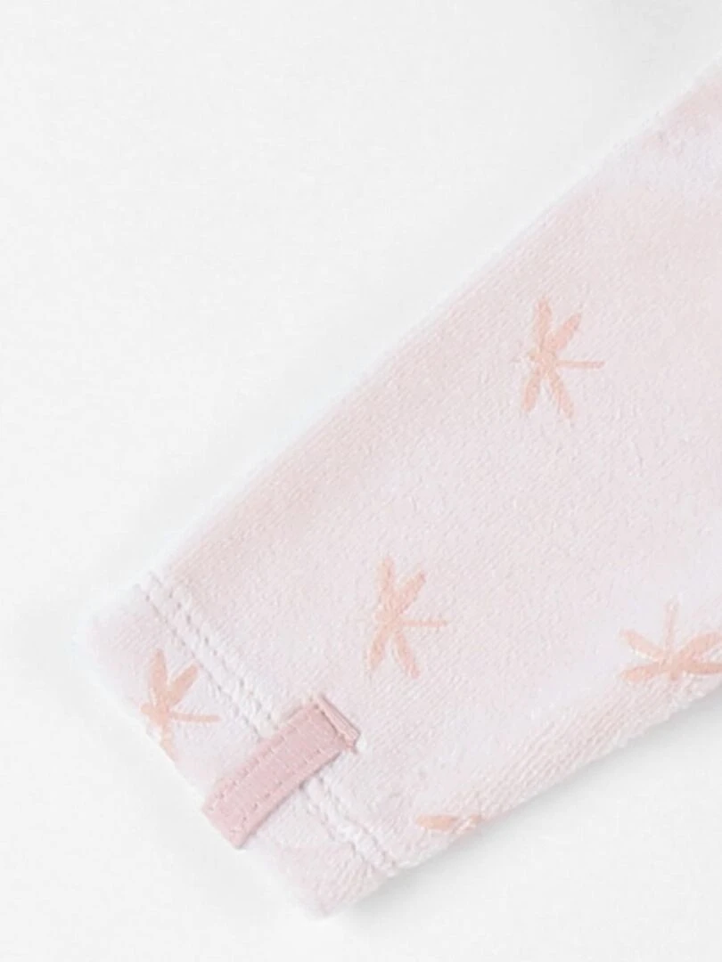 Pyjama 1 pièce imprimés libellules en velours  clair   Noukie's   Rose