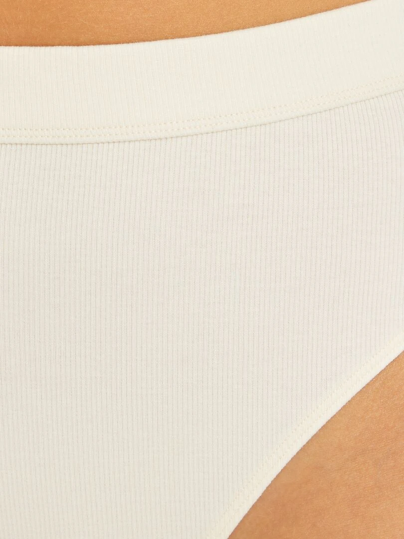 Lot de 2 tangas coton fines côtes   beige/bordeaux