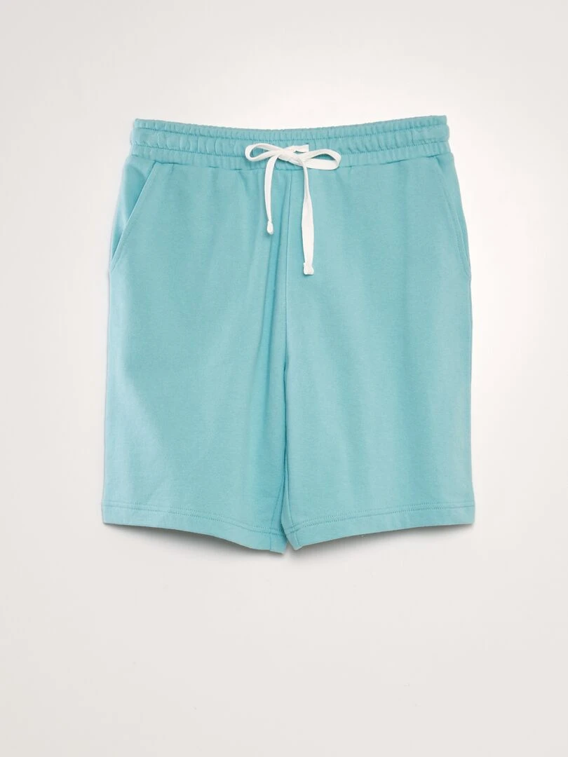 Bermuda en molleton fin Bleu clair