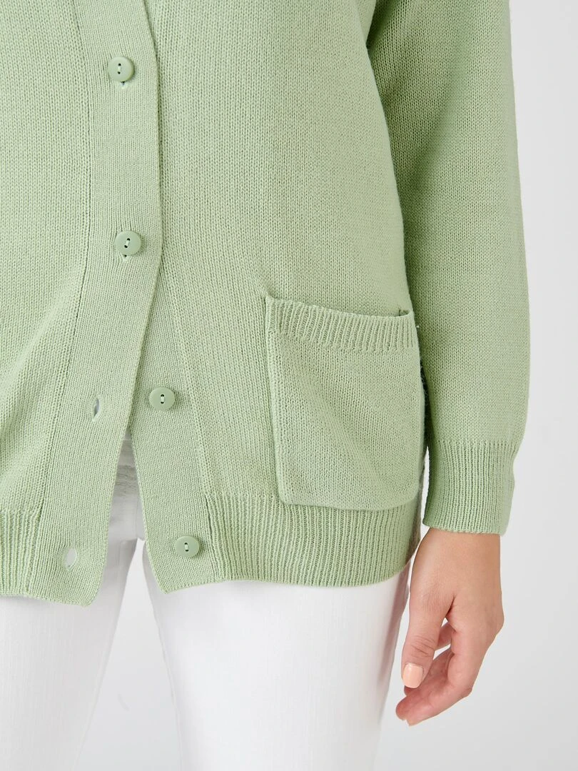 Gilet classique maille jersey Damart Vert