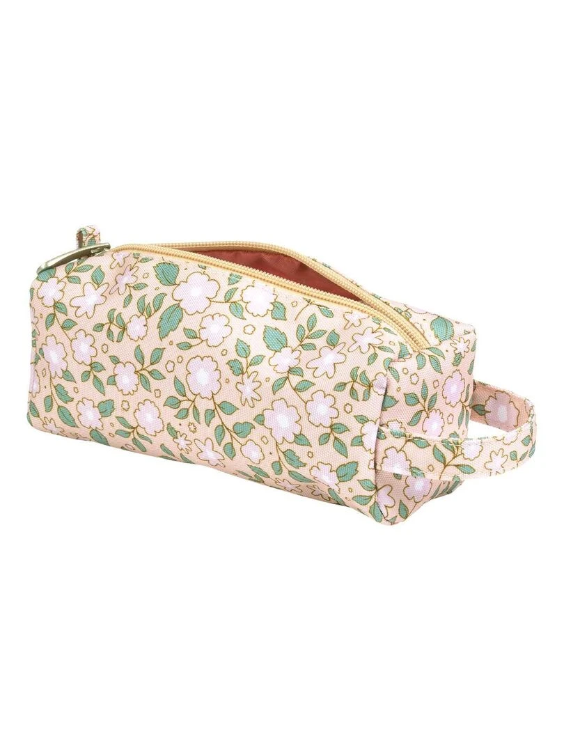 Trousse scolaire Fleurs rose Rose