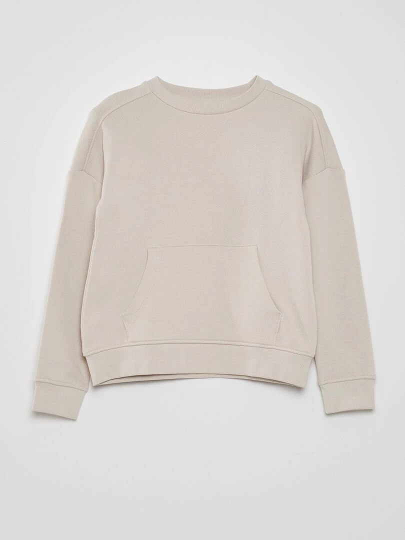Sweat en molleton fin Mixte Beige