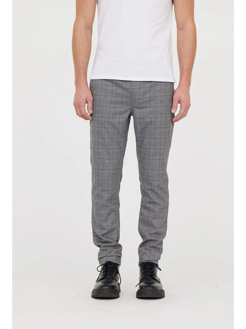 Lee Cooper Pantalon polyester chino slim NEILS Gris Bordeaux
