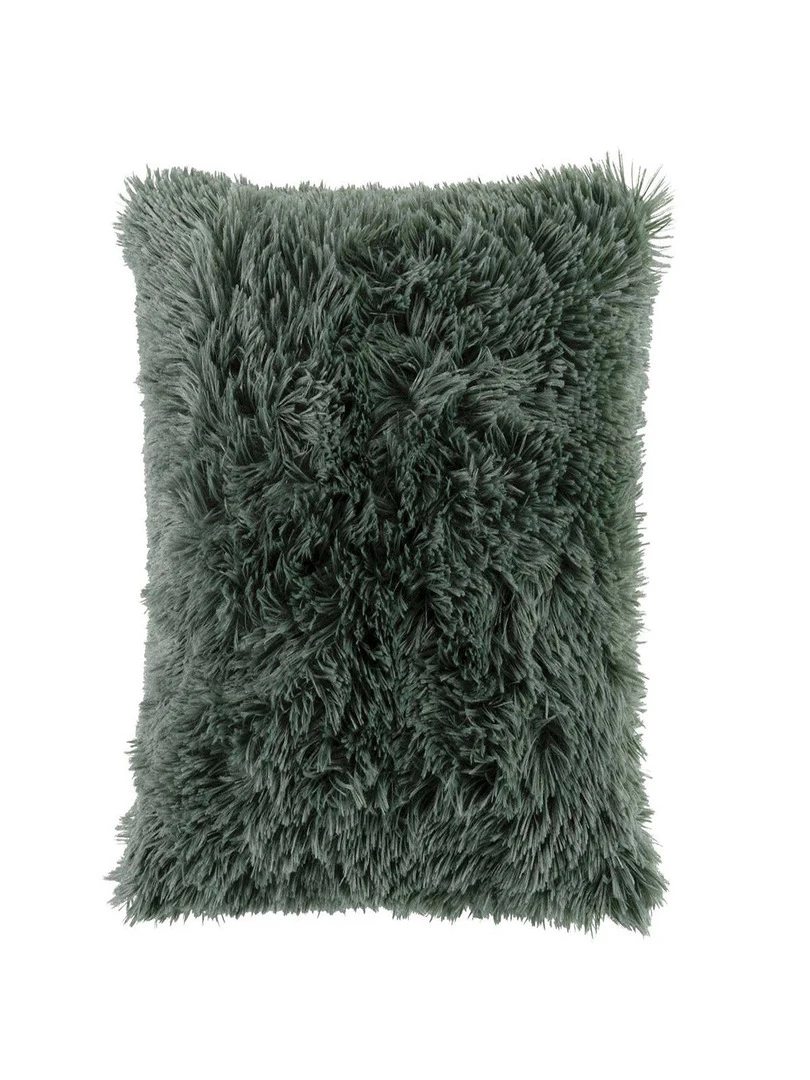 Housse de coussin 40x40 cm imitation fourrure Marilou kaki Vert